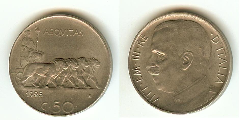 Italy 50 Centesimi 1925R Rome gVF